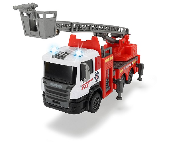 Пожарная машина Scania со светом и звуком, кабина die-cast, свободный ход, 17 см., 2 вида  